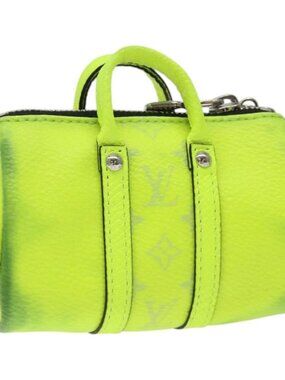 LOUIS VUITTON Taigalama Porte Cles Mini Keepall Charm Yellow M01048 Auth MX390